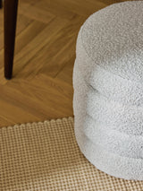 Beko Silindir Sandık Puf Kırık Beyaz Bukle