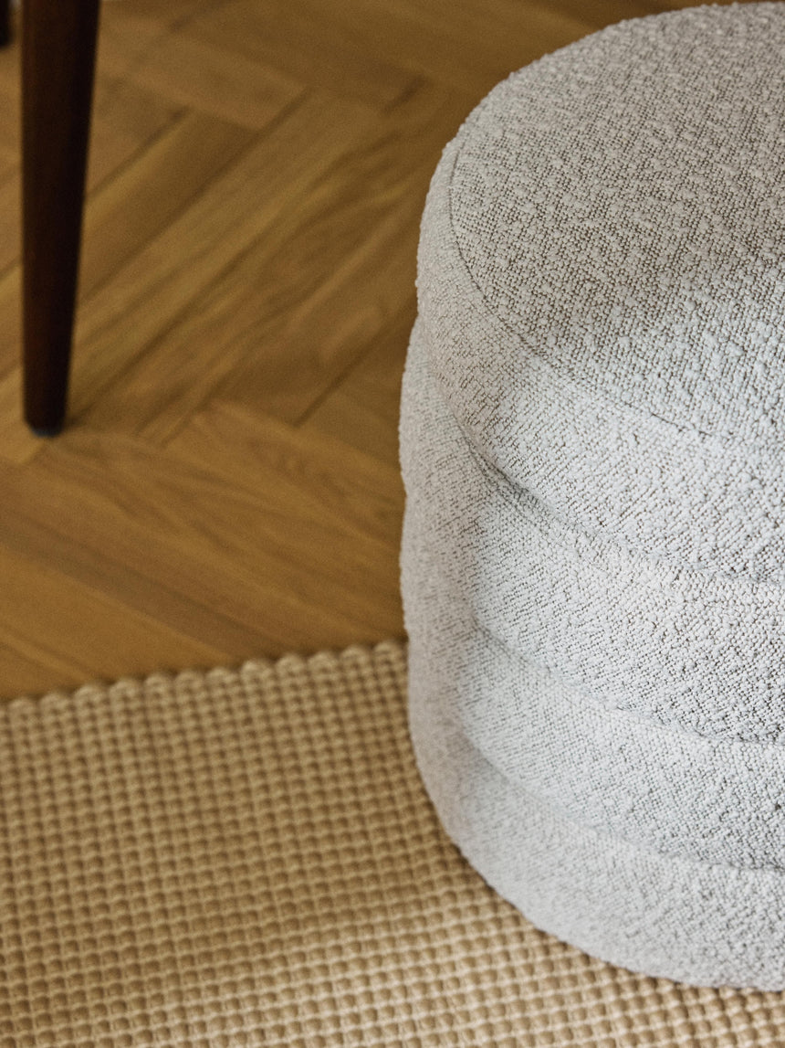 Beko Silindir Sandık Puf Kırık Beyaz Bukle