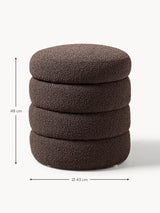 Beko Silindir Sandık Puf Koyu Kahve Bukle