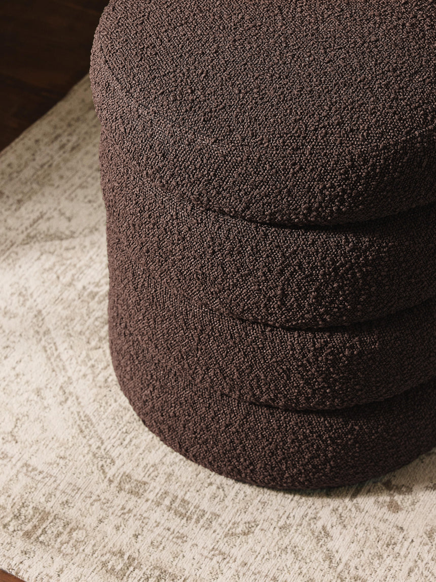Beko Silindir Sandık Puf Koyu Kahve Bukle