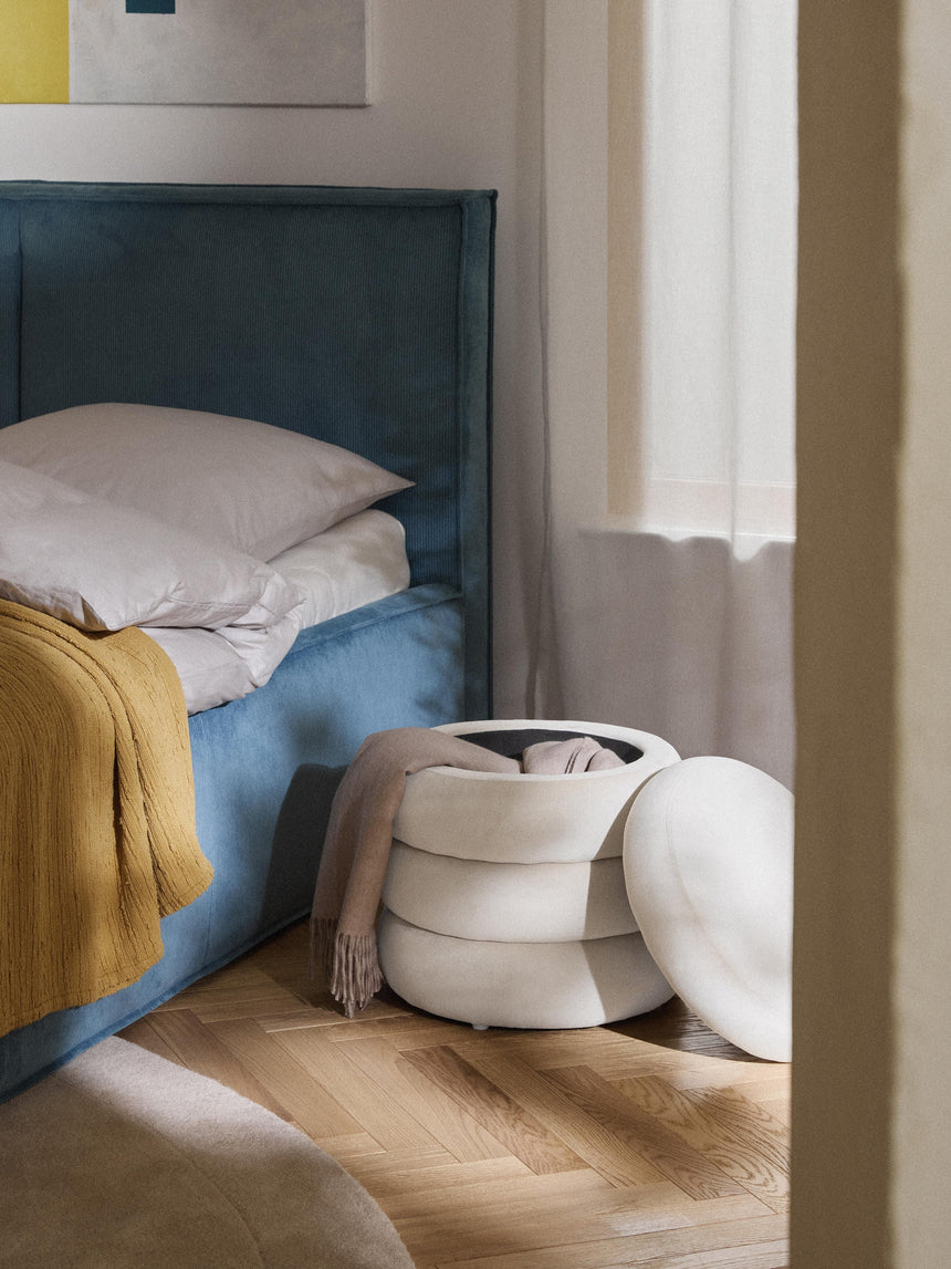 Beko Silindir Sandık Puf Krem