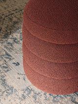 Beko Silindir Sandık Puf Şarap Kırmızısı Bukle