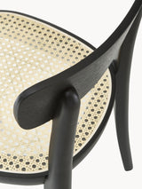 Beliz Hazeran İşlemeli Ahşap Sandalye Siyah