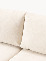 Bohem Yataklı Üçlü Koltuk Kırık Beyaz Dokuma Kadife