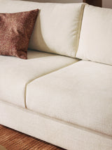 Bohem Yataklı Üçlü Koltuk Kırık Beyaz Dokuma Kadife