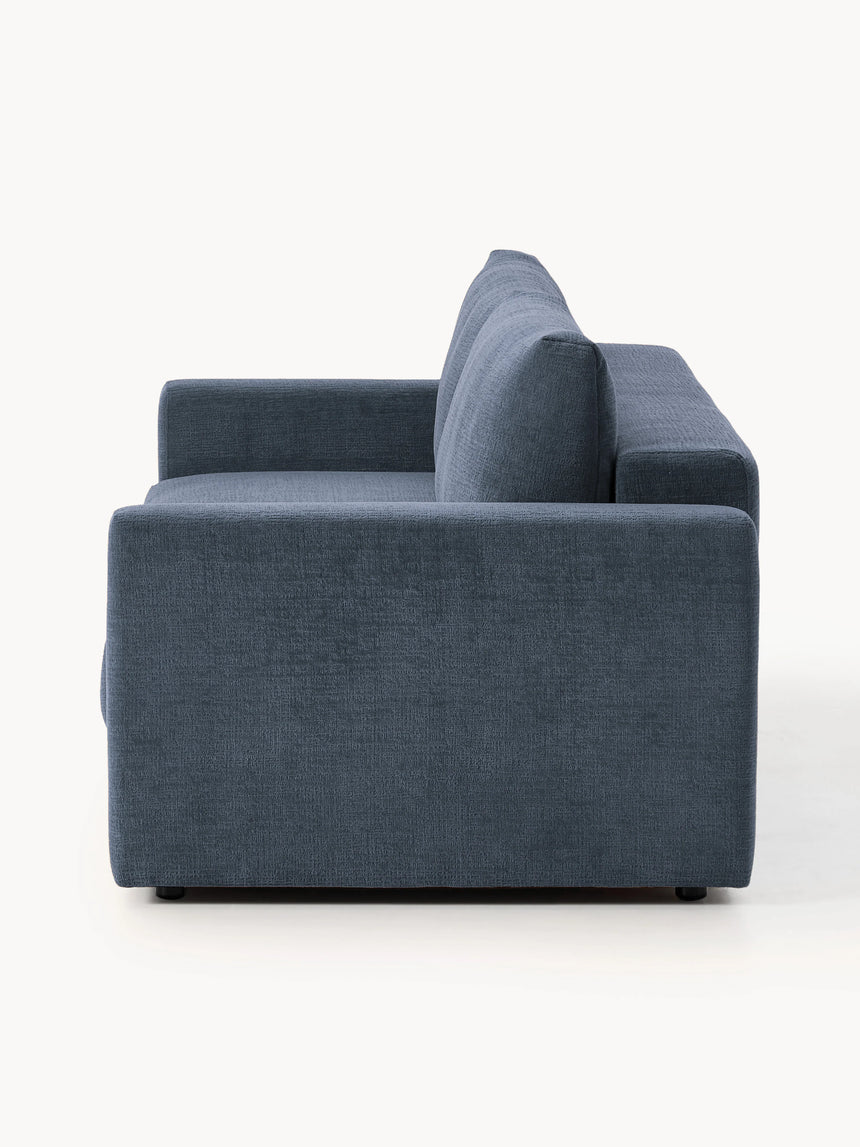 Bohem Yataklı Üçlü Koltuk Koyu Mavi Dokuma Kadife