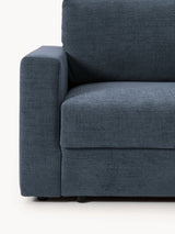 Bohem Yataklı Üçlü Koltuk Koyu Mavi Dokuma Kadife