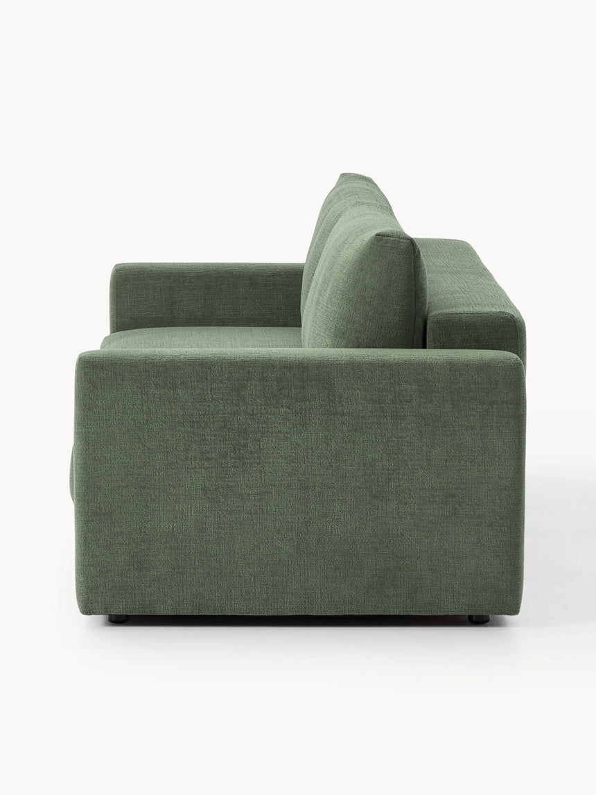 Bohem Yataklı Üçlü Koltuk Koyu Yeşil Dokuma Kadife