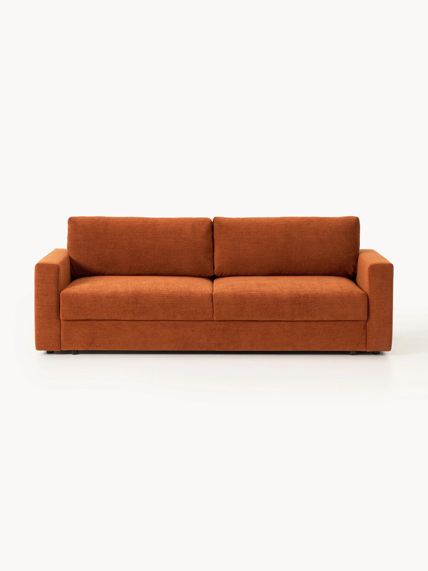 Bohem Yataklı Üçlü Koltuk Pişmiş Toprak Dokuma Kadife