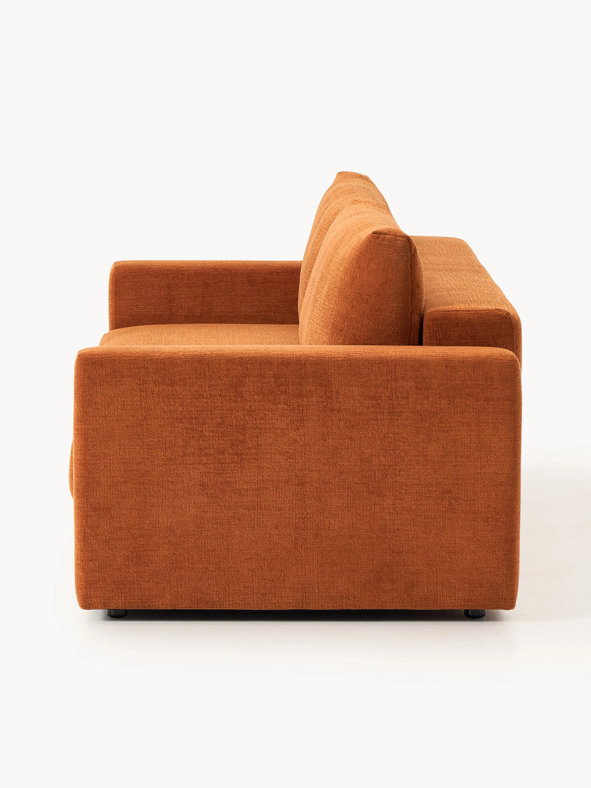 Bohem Yataklı Üçlü Koltuk Pişmiş Toprak Dokuma Kadife