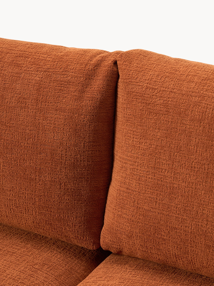 Bohem Yataklı Üçlü Koltuk Pişmiş Toprak Dokuma Kadife