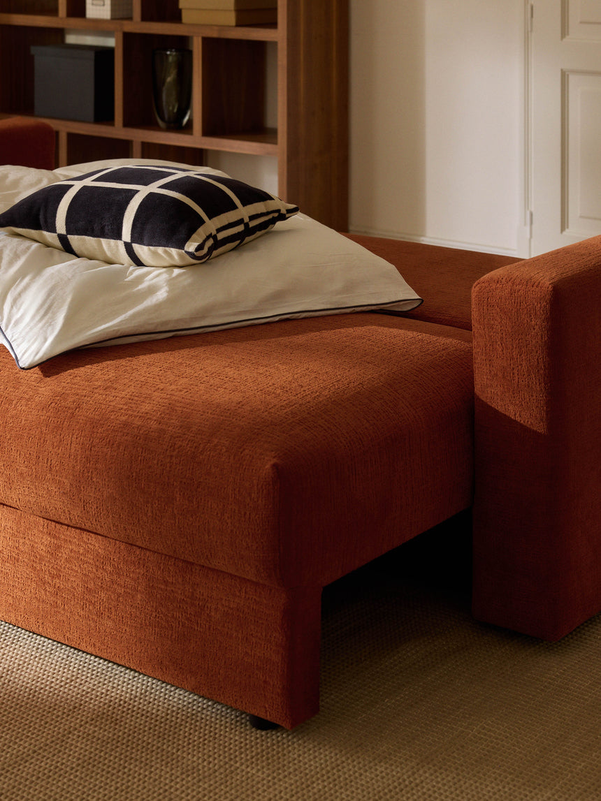 Bohem Yataklı Üçlü Koltuk Pişmiş Toprak Dokuma Kadife