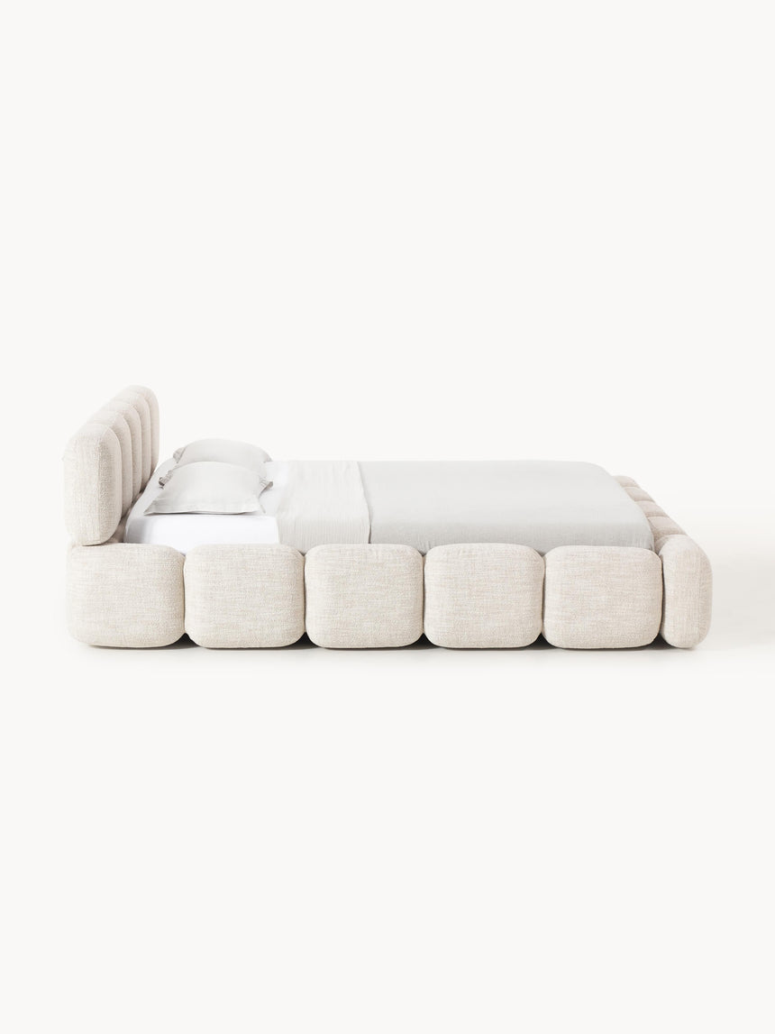 Bom Çift Kişilik Karyola Açık Bej Bukle