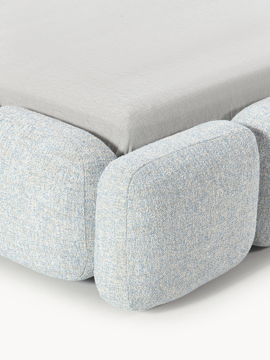 Bom Çift Kişilik Karyola Açık Mavi Bukle