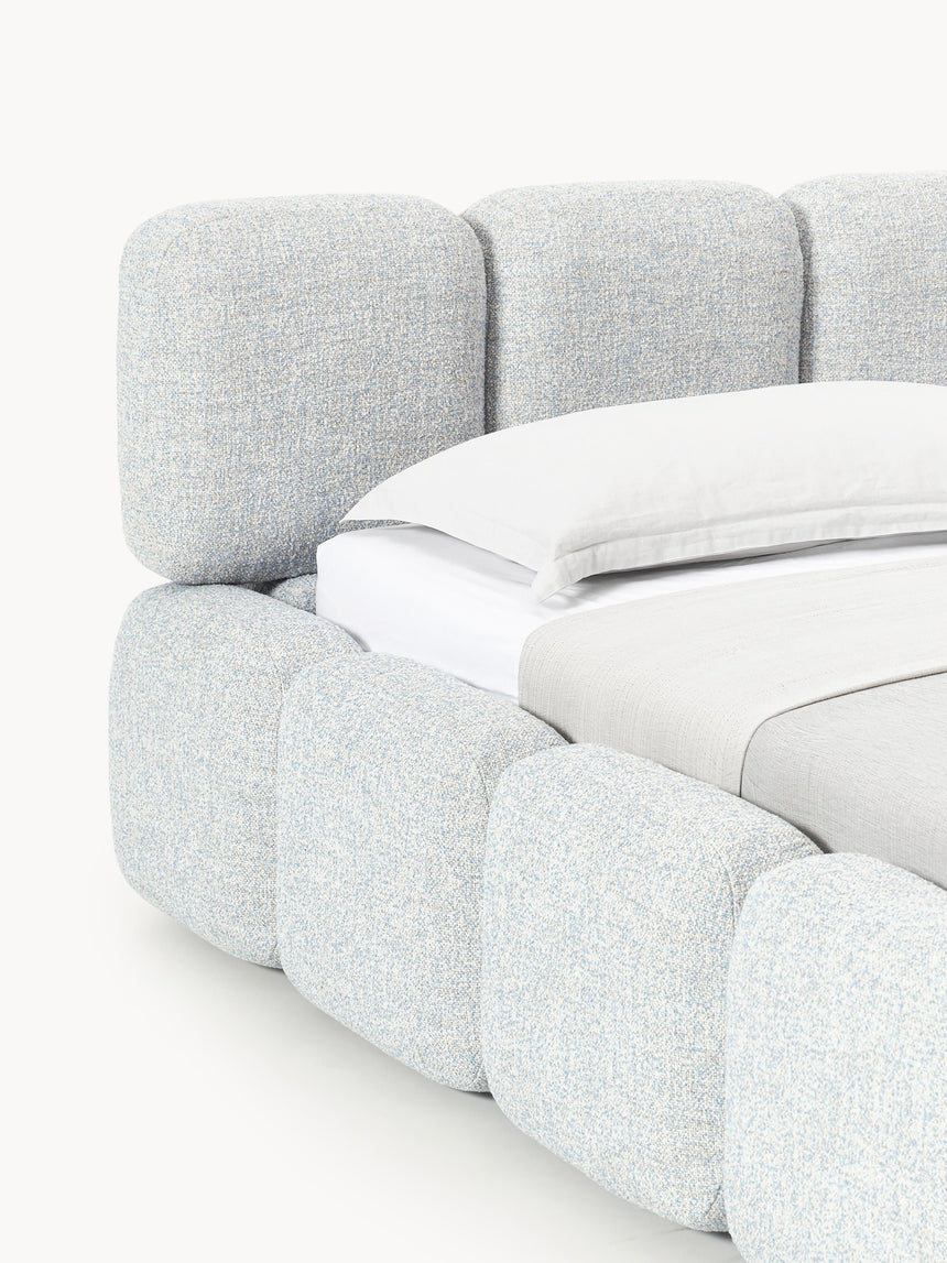 Bom Çift Kişilik Karyola Açık Mavi Bukle