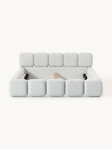 Bom Çift Kişilik Karyola Açık Mavi Bukle