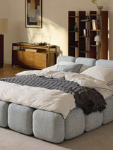 Bom Çift Kişilik Karyola Açık Mavi Bukle