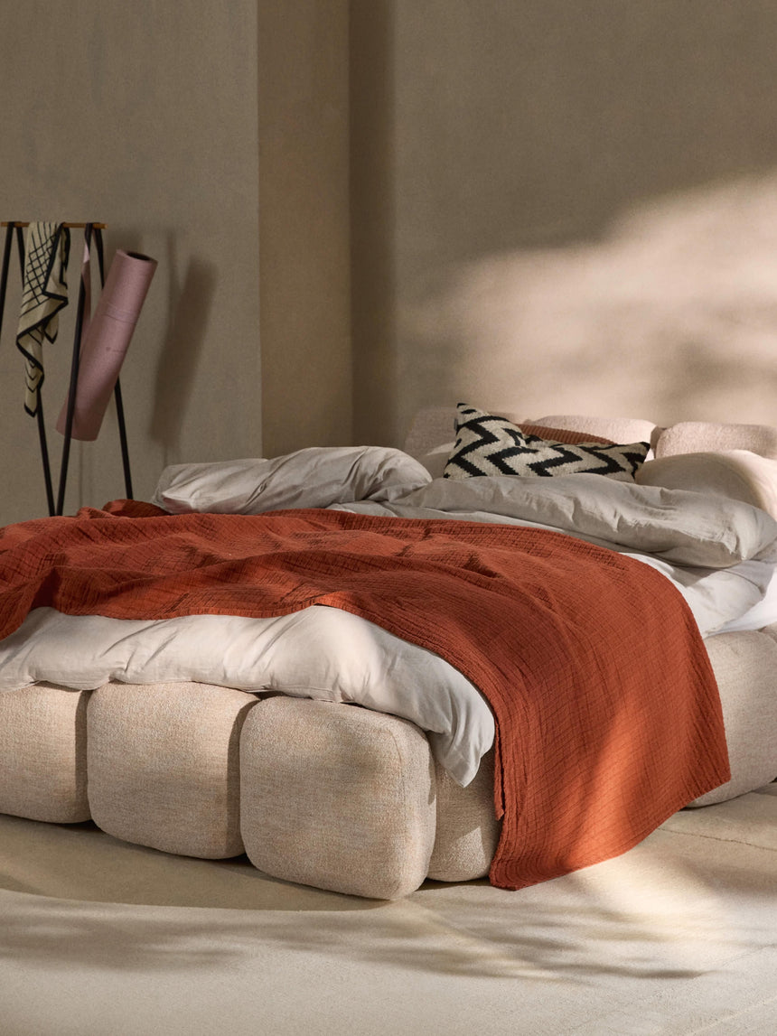 Bom Çift Kişilik Karyola Şeftali Bukle