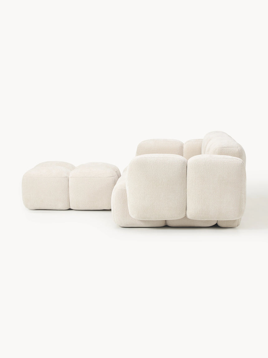 Bom Köşe Koltuk Açık Bej Dokuma Kadife