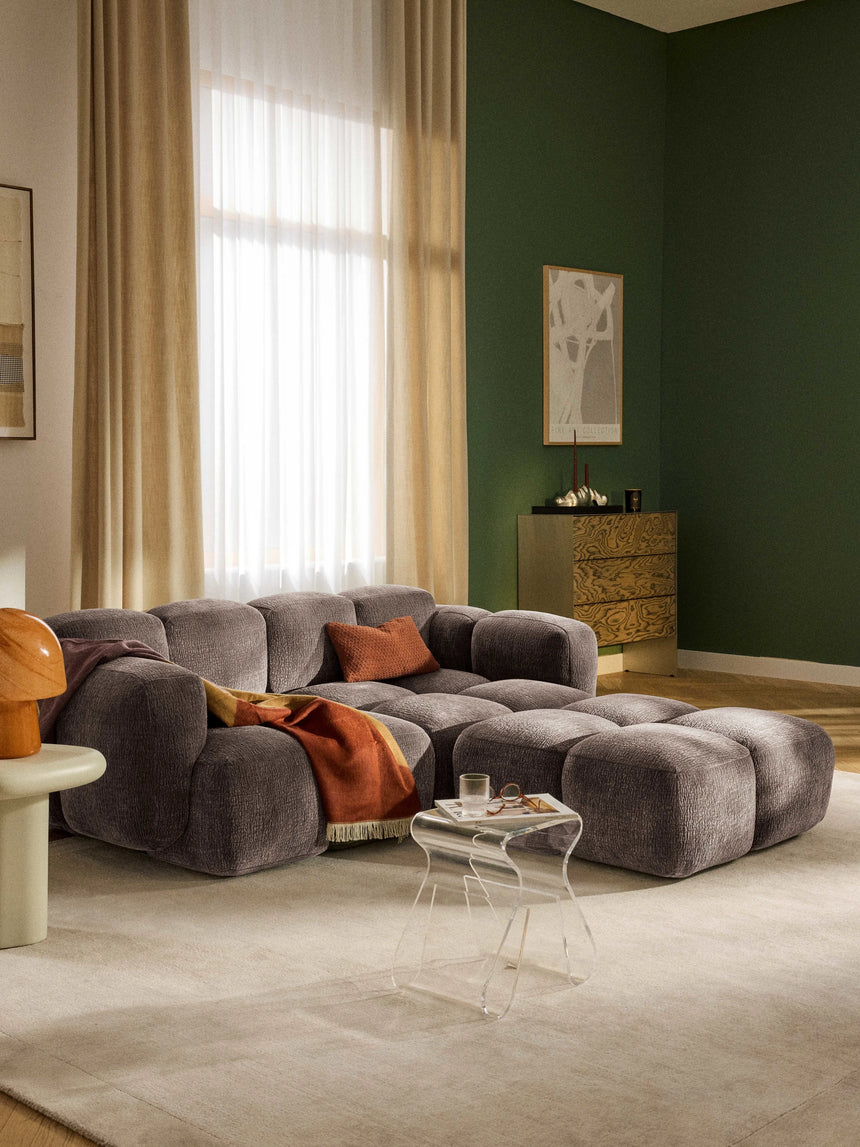 Bom Köşe Koltuk Kahve Dokuma Kadife