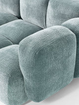 Bom Köşe Koltuk Mavi Dokuma Kadife