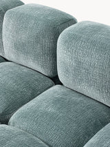 Bom Köşe Koltuk Mavi Dokuma Kadife