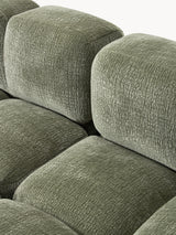 Bom Köşe Koltuk Yeşil Dokuma Kadife