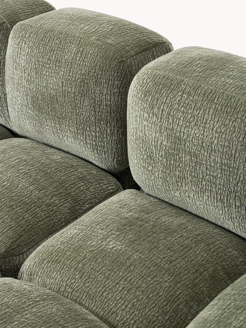 Bom Köşe Koltuk Yeşil Dokuma Kadife