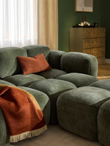 Bom Köşe Koltuk Yeşil Dokuma Kadife