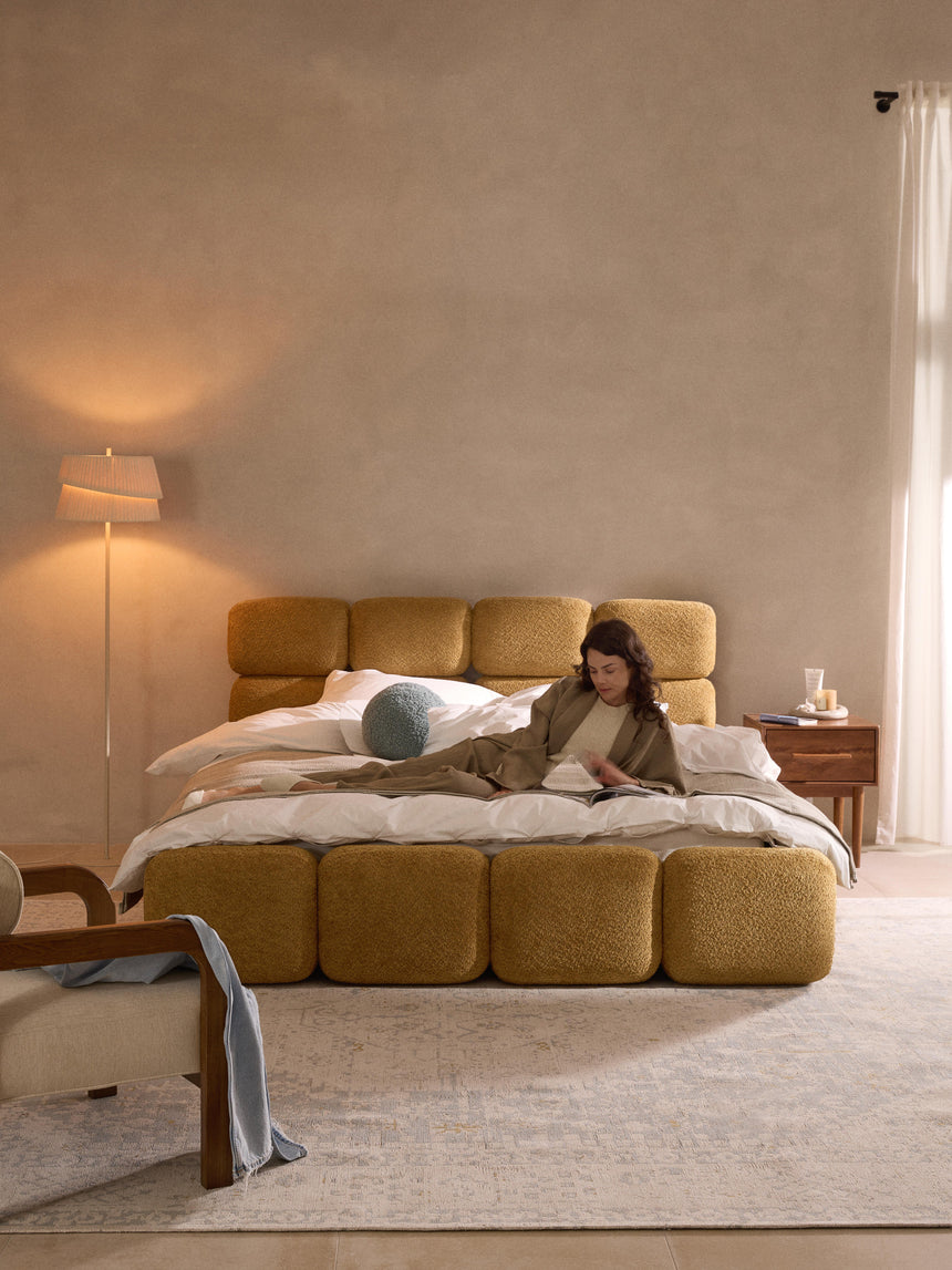 Bom Plus Çift Kişilik Karyola Hardal Teddy