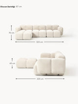 Bom Plus Köşe Koltuk Açık Bej Dokuma Kadife