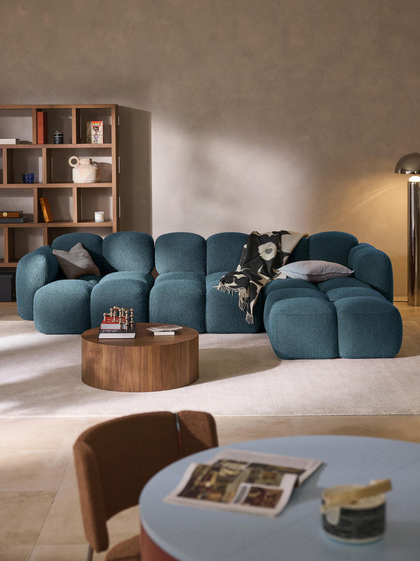 Bom Plus Köşe Koltuk Gri Mavi Bukle