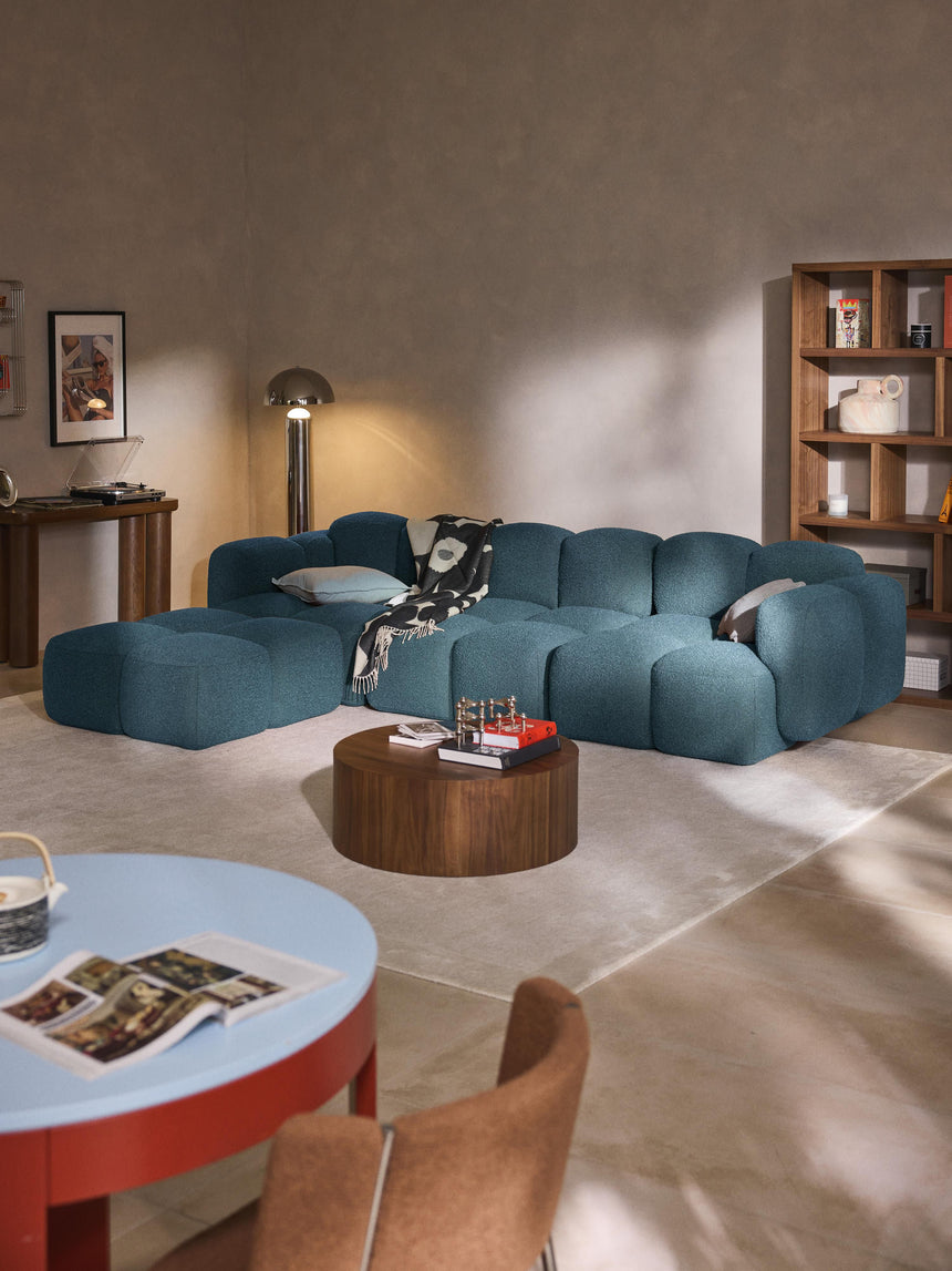 Bom Plus Köşe Koltuk Gri Mavi Bukle