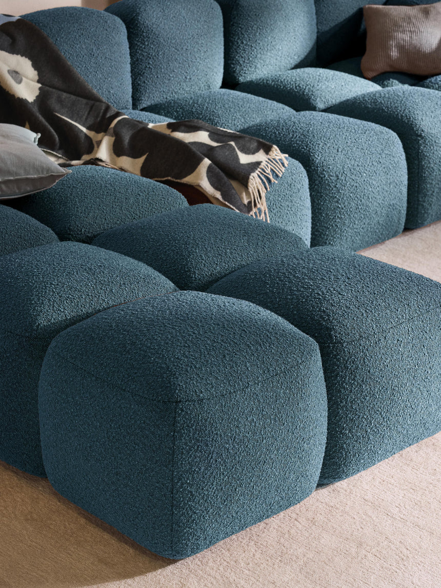 Bom Plus Köşe Koltuk Gri Mavi Bukle