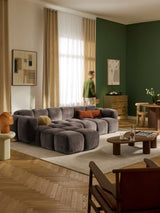 Bom Plus Köşe Koltuk Kahve Dokuma Kadife