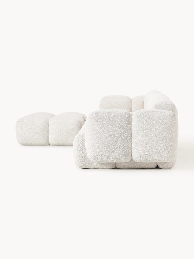 Bom Plus Köşe Koltuk Kırık Beyaz Bukle