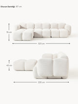 Bom Plus Köşe Koltuk Kırık Beyaz Bukle