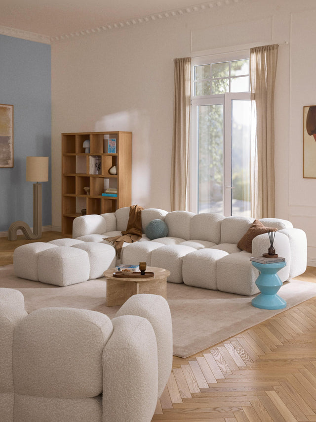 Bom Plus Köşe Koltuk Kırık Beyaz Bukle