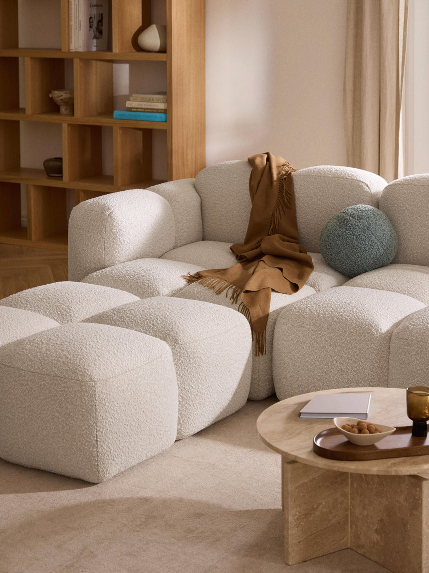 Bom Plus Köşe Koltuk Kırık Beyaz Bukle