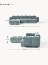 Bom Plus Köşe Koltuk Mavi Dokuma Kadife