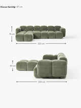 Bom Plus Köşe Koltuk Yeşil Dokuma Kadife