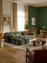 Bom Plus Köşe Koltuk Yeşil Dokuma Kadife