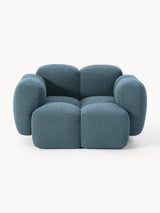 Bom Tekli Koltuk Gri Mavi Bukle