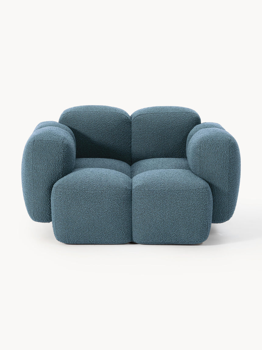 Bom Tekli Koltuk Gri Mavi Bukle