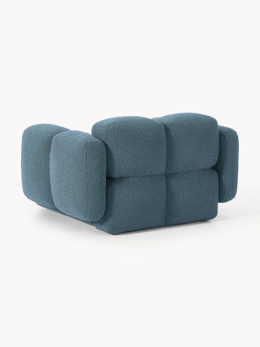 Bom Tekli Koltuk Gri Mavi Bukle