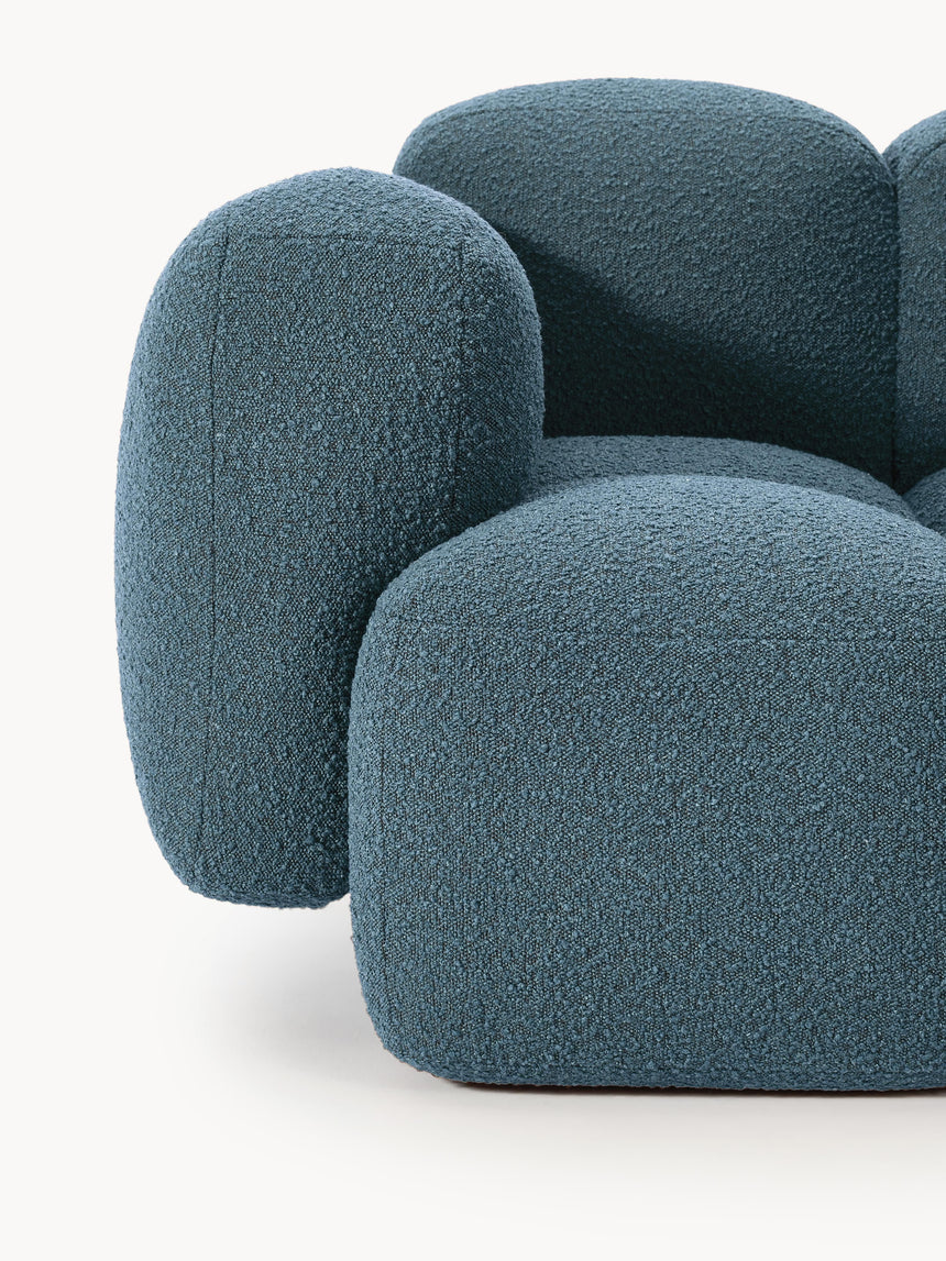 Bom Tekli Koltuk Gri Mavi Bukle