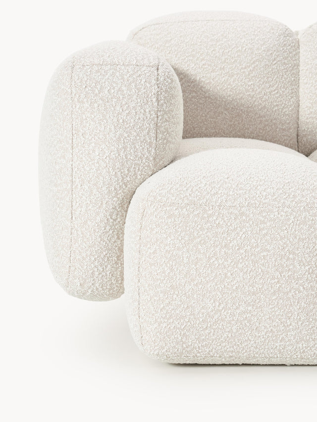 Bom Tekli Koltuk Kırık Beyaz Bukle