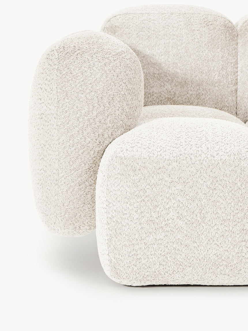 Bom Tekli Koltuk Kırık Beyaz Teddy