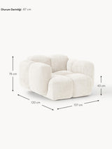 Bom Tekli Koltuk Kırık Beyaz Teddy