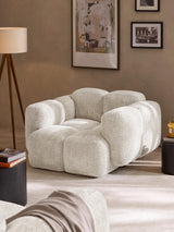 Bom Tekli Koltuk Kırık Beyaz Teddy